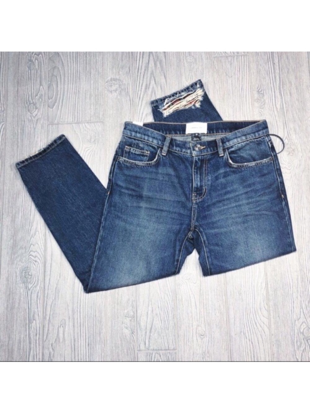 Current/Elliott NEW ripped & patched boyfriend jean size 26